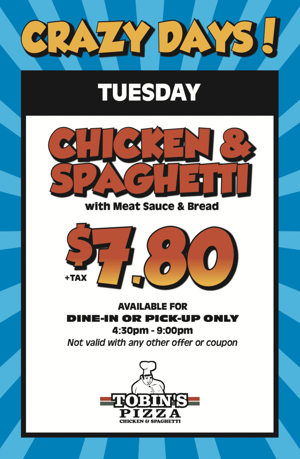 Tuesday Chicken & Spaghetti Deal 